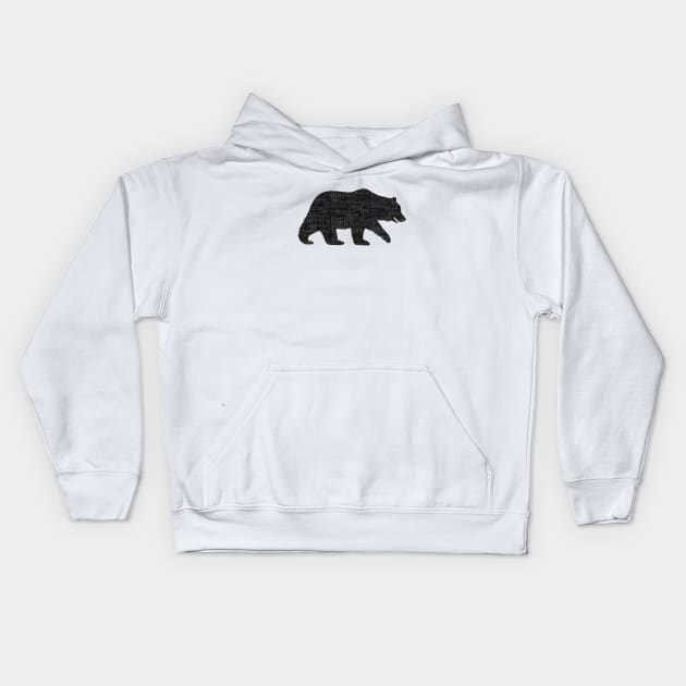 Grizzly Bear Silhouette(s) Kids Hoodie by Coffee Squirrel